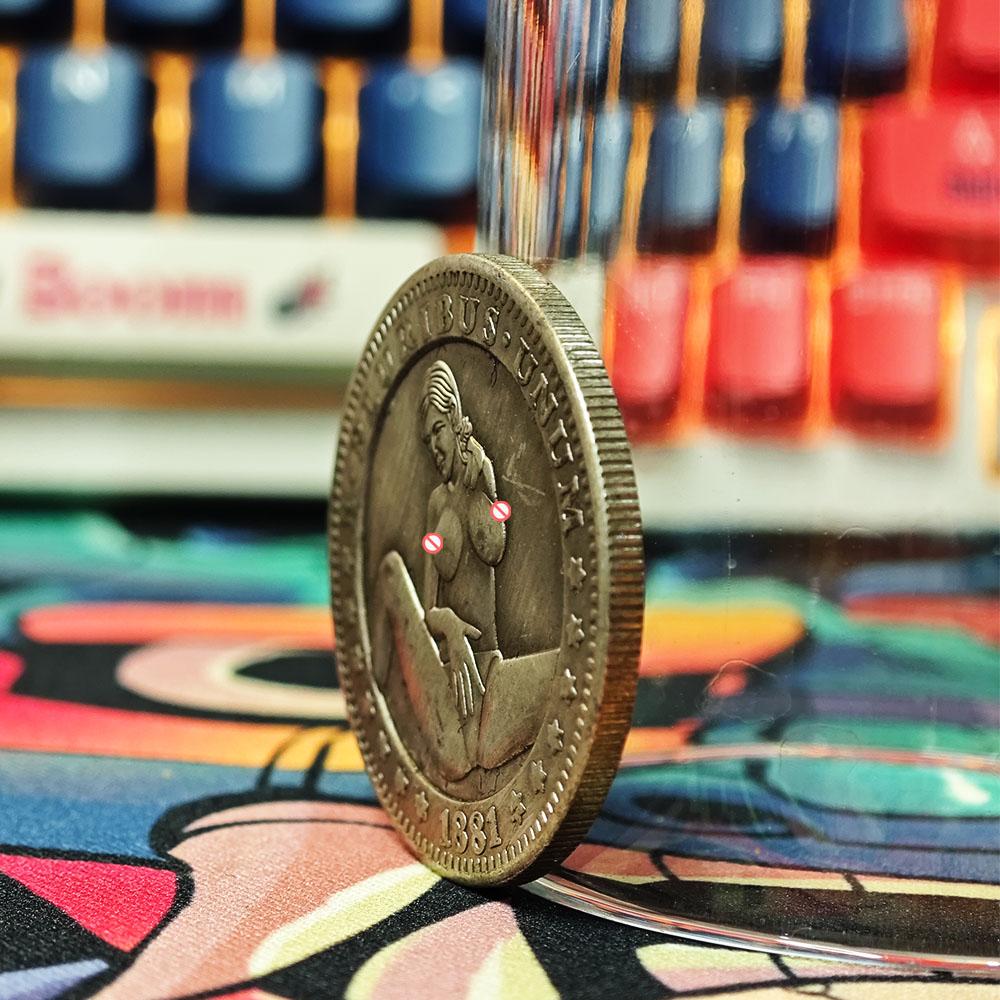 Luxus-Nachtclub-Party-Engel Hobo Nickel Art Paar Münze/US Good Luck Pocket Badge Gedenkmünze Morgan + Geschenktüte