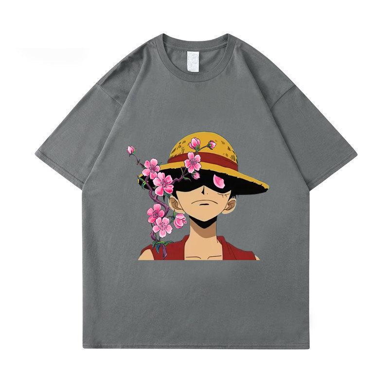 ONE PIECE Luffy Women Men Summer T-shirt Harajuku Anime Tops Tees Shirt Cotton Casual Cartoon Short-Sleeves Summer Tshirts Streetwear