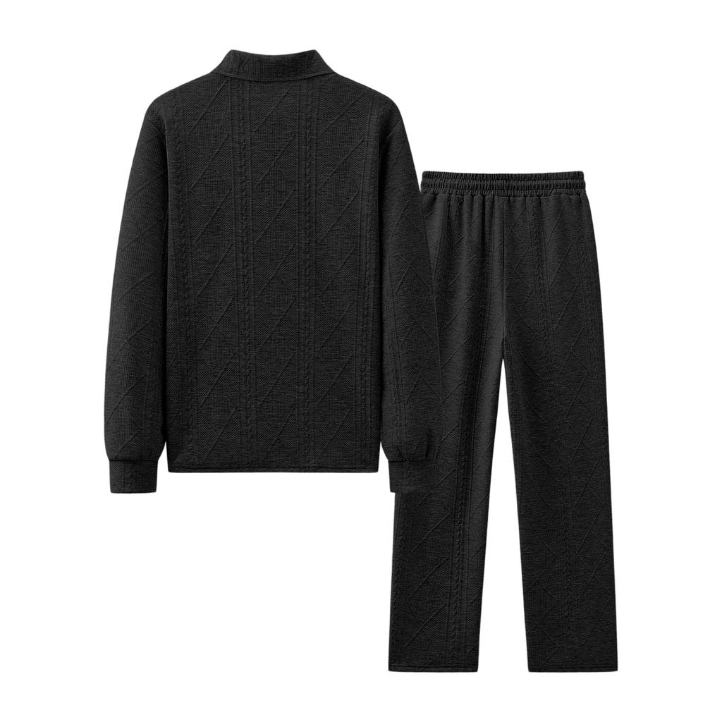 Herren  Freizeit  Umlegekragen  Lange Ärmel  Hose  Set