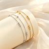 Gold Plated Double Layer Round Beads Bracelet, Stainless Steel Adjustable Thin Link Chain Bracelets, Luxury Jewelry for Women