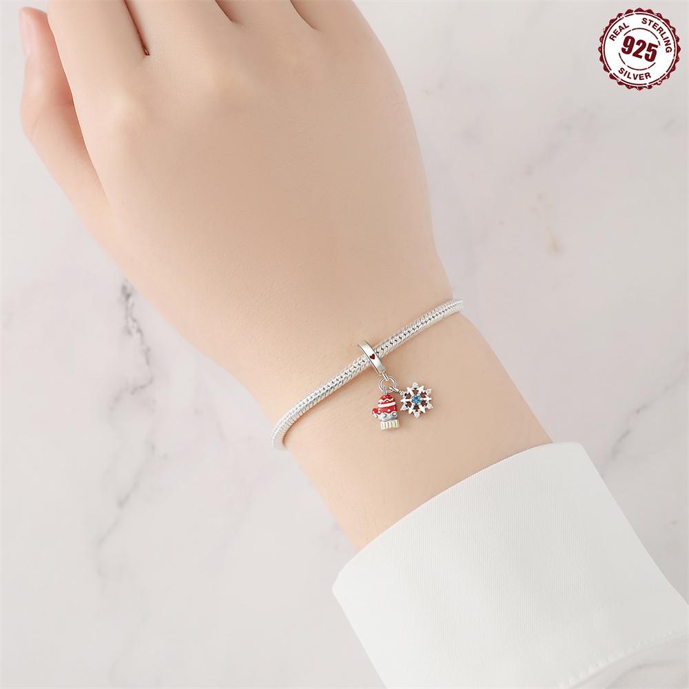 Bead Components Copper Metal Charm Bead Components Authentic Original Gloves Snowflakes Christmas Pendant Bead Component Bead Components Compatible