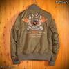 Flying Star Embroidery Flight Jacket V Green L [Vanson] MA-1 NVJK-702