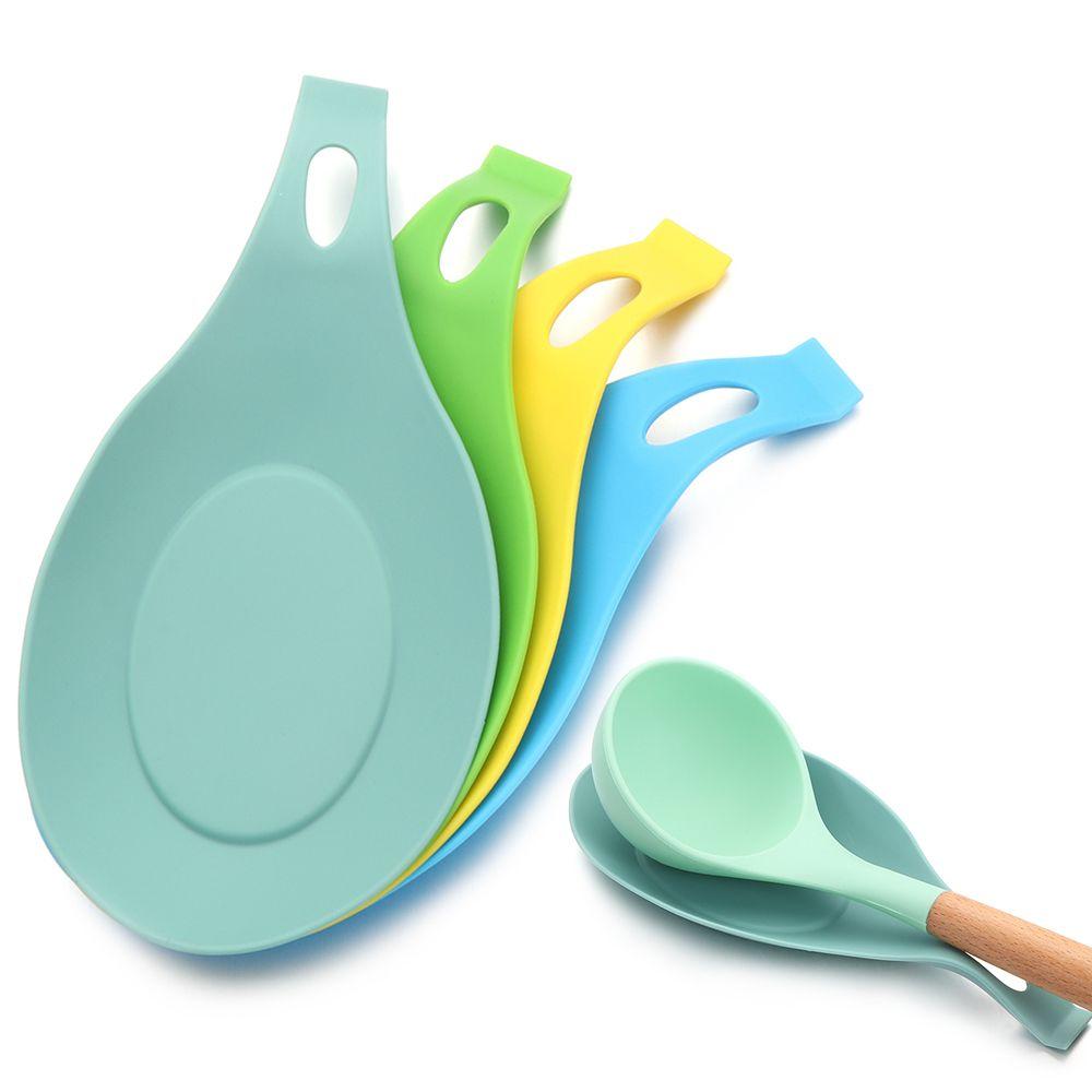 Kitchen Accessories Lid Stand Placemat Scoop Bracket Stand Stove Organizer Spoon Shelf Spoon Rest Heat Resistant Utensil Holder