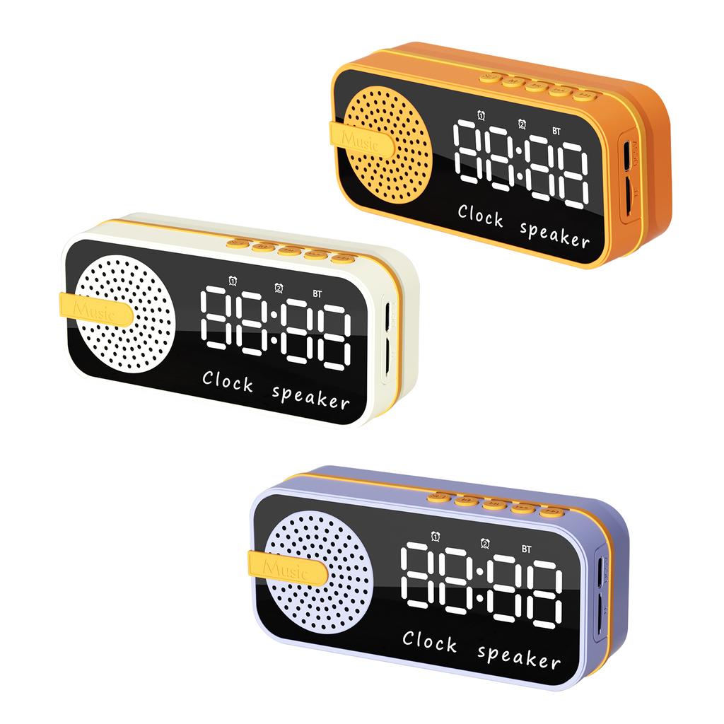 Music Box Mini Sleep SoundBox HD Mirror Clock Speaker with TF Card FM Radio Alarm Clock Disaplay Portable Bluetooth Speaker