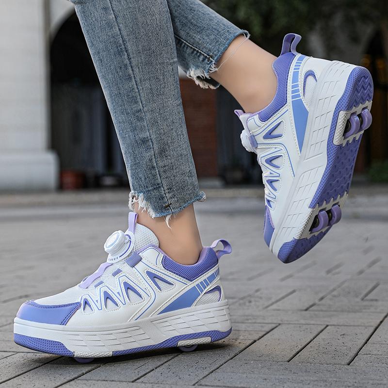 Children's Four-wheel Sports Boots Roller Skating Can Be Hidden As Flat Sneakers Walking Shoes Children's Sports Shoes Walking Shoes