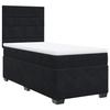 Cadre de lit avec matelas - Maison Exclusive - Noir - 90x190 cm - Velours - Tête de lit réglable