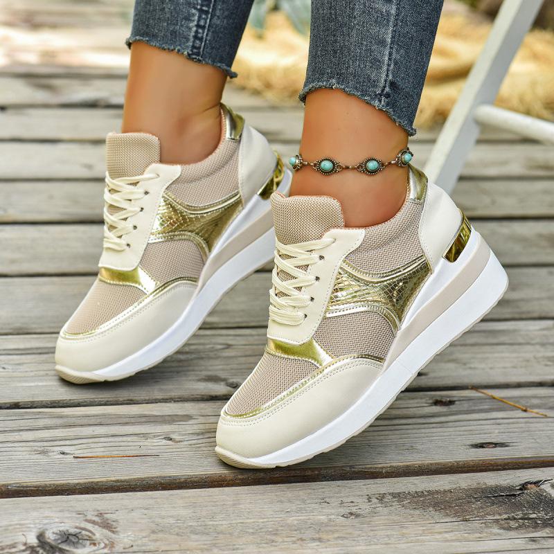 Large size casual sports shoes, new European and American platform-soled front lace-up sports shoes