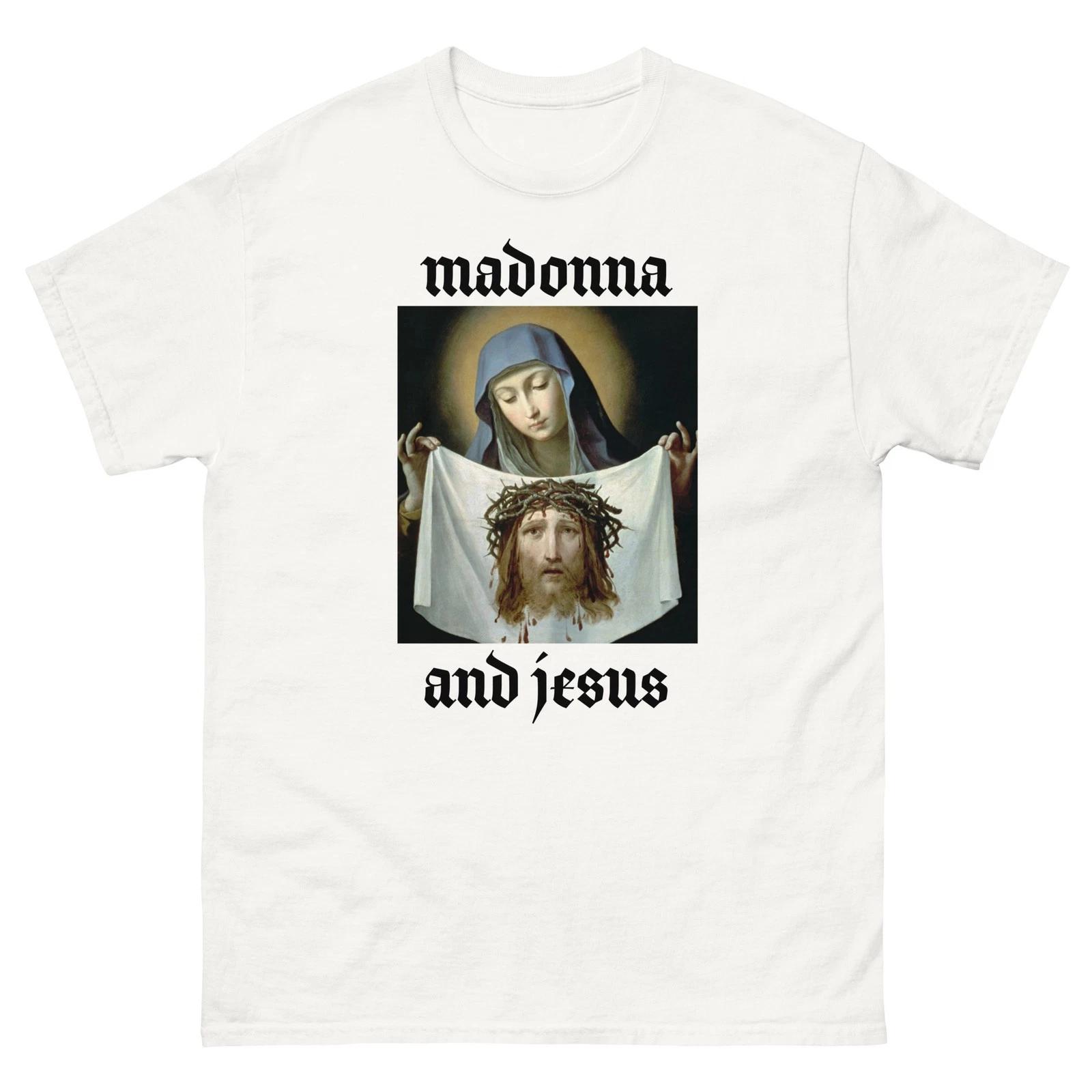 Madonna Jesus Veronica Veil Catholic Love Unisex white tee shirt t-shirt 2XL