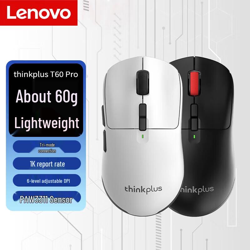 

Lenovo T60 Pro Tri-Mode Wireless Mouse
