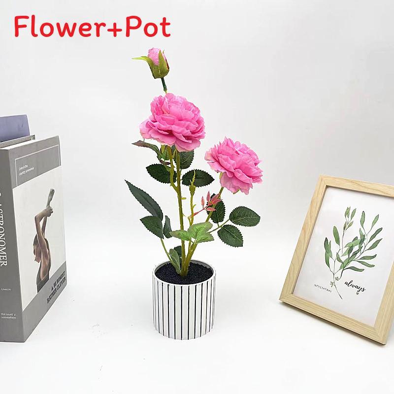 Pfingstrose Kunstblumentopf Schwarzer Sand Bonsai Indoor Heimdeko Requisite Fotografie