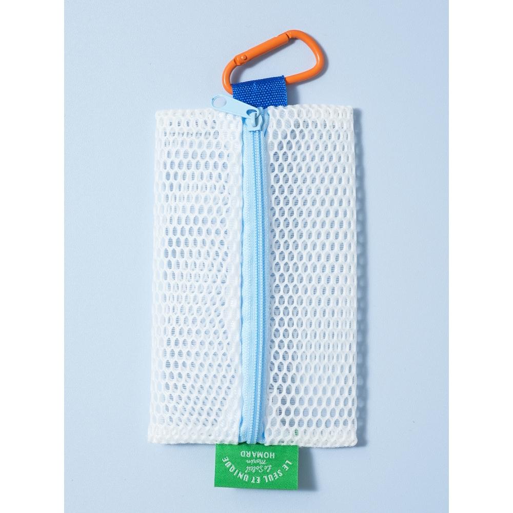 Daiso Wasatsu Carabiner Mesh Pouch Vertical