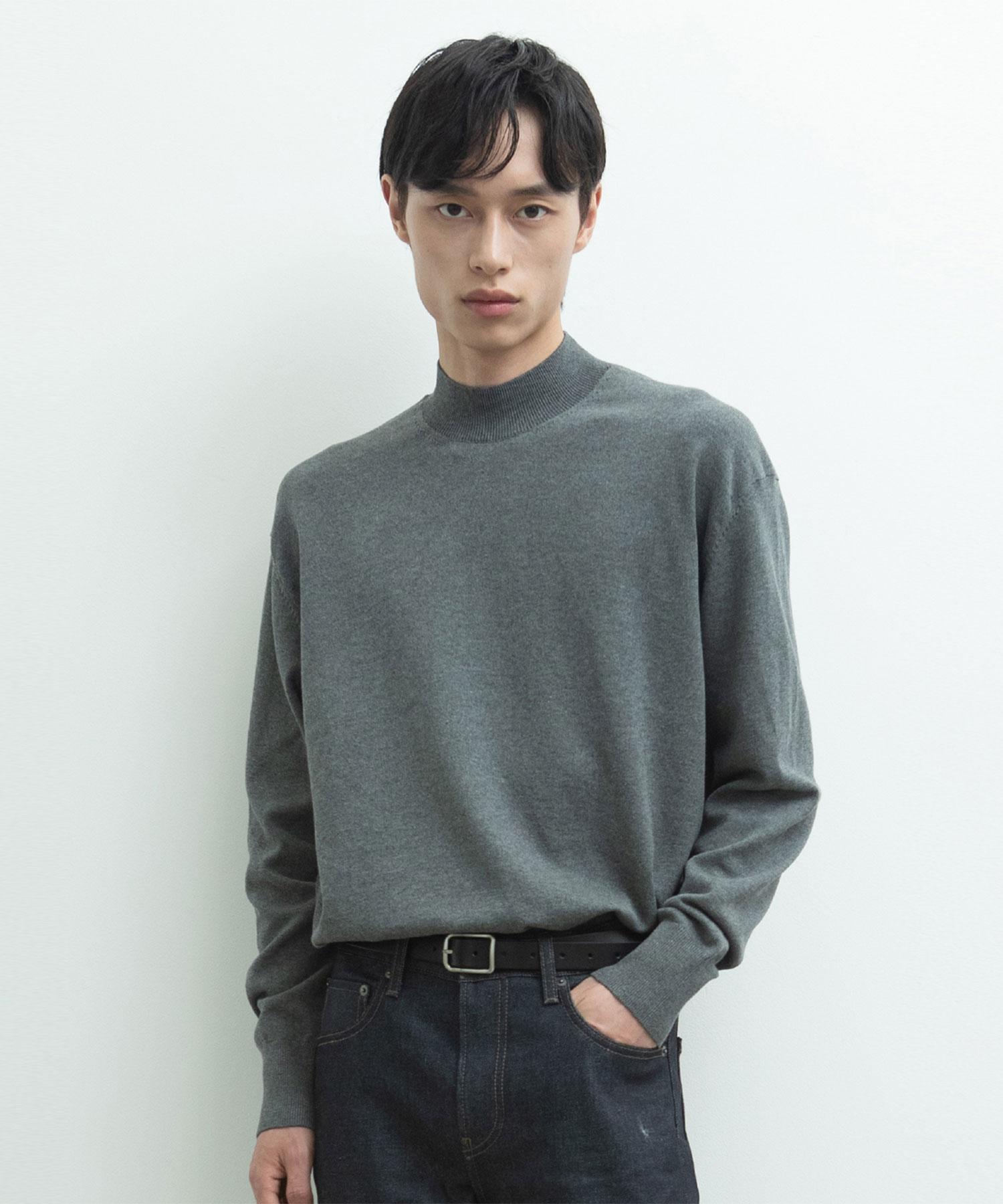 Ront 926 Dark Gray Knit Mock Neck L