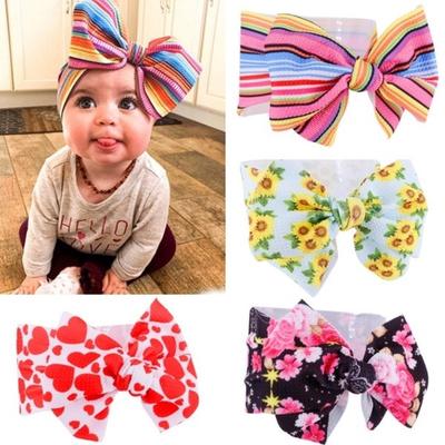 Stretch Toddler Turban Kids Bow Headband Corn Hair Band Children Headwear UK~