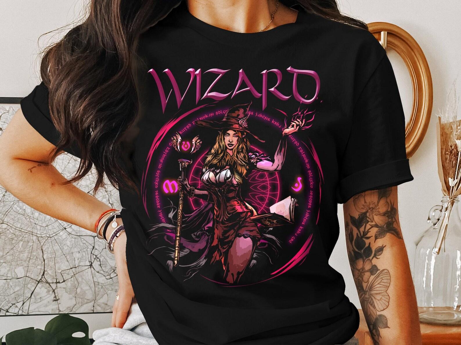 Wizard T-Shirt, Tabletop RPG Gamer Shirt, Roleplaying Game Tee, Fantasy RPG Wizard Art, Dungeons Fun, Unique RPG Gift S
