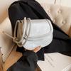 Solid color texture shoulder messenger bag women's 2025 spring and summer new foreign style casual bag saddle bag women