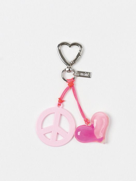 usite HEART PEACE FREEDOM KEYRING (BABY PINK)