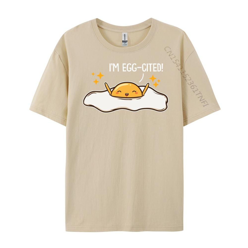 Excited Eggs Happy Christian Tshirt Men Shirts For Men Tee Shirt Funny Shirts Natural High Quality
