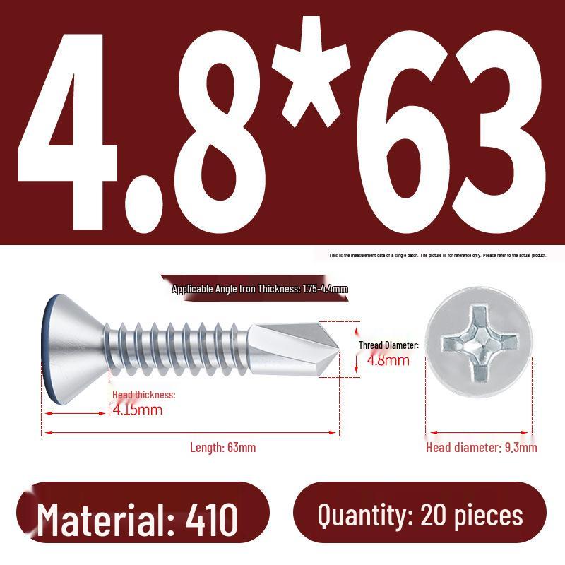 Phillips Flat Head Blue Zinc Plated Stainless Steel Self-Drilling & Self-Tapping Screws M3.9-M5.5