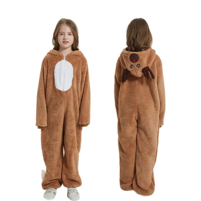 Halloween & Christmas Reindeer Cosplay Hooded Jumpsuit for Kids & Adults