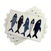 6-Piece Set Nordic Coastal Fish Pattern Placemats Machine Washable Table Mats Party Kitchen Dining Room Decor