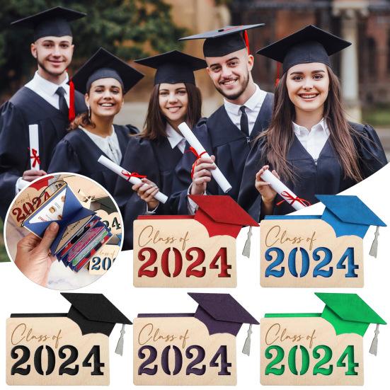 

Держатель подарочной карты на выпускной выпуск 2024 года. Шляпа бакалавра для выпускников. Деревянный складной конверт для покупок. Кошелек-органайзер. Альбом. Подарок на память для выпускников.