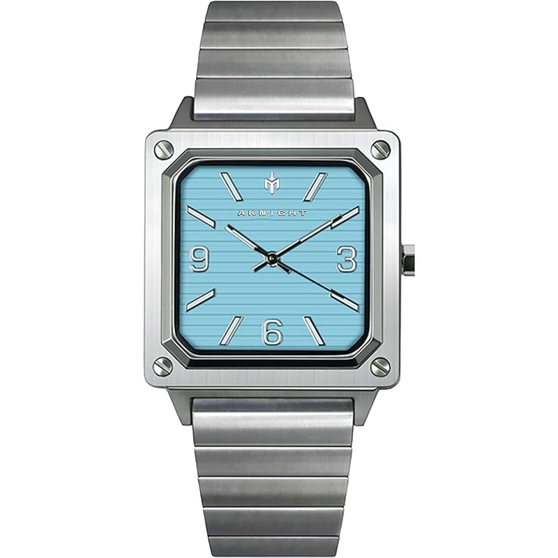 

[AKNIGHT] watch Men s, Square Men s Watch, Waterproof Quartz Chronograph Watch, Stainless Steel Fashion Business Classic Luminous Small Dial Luxury