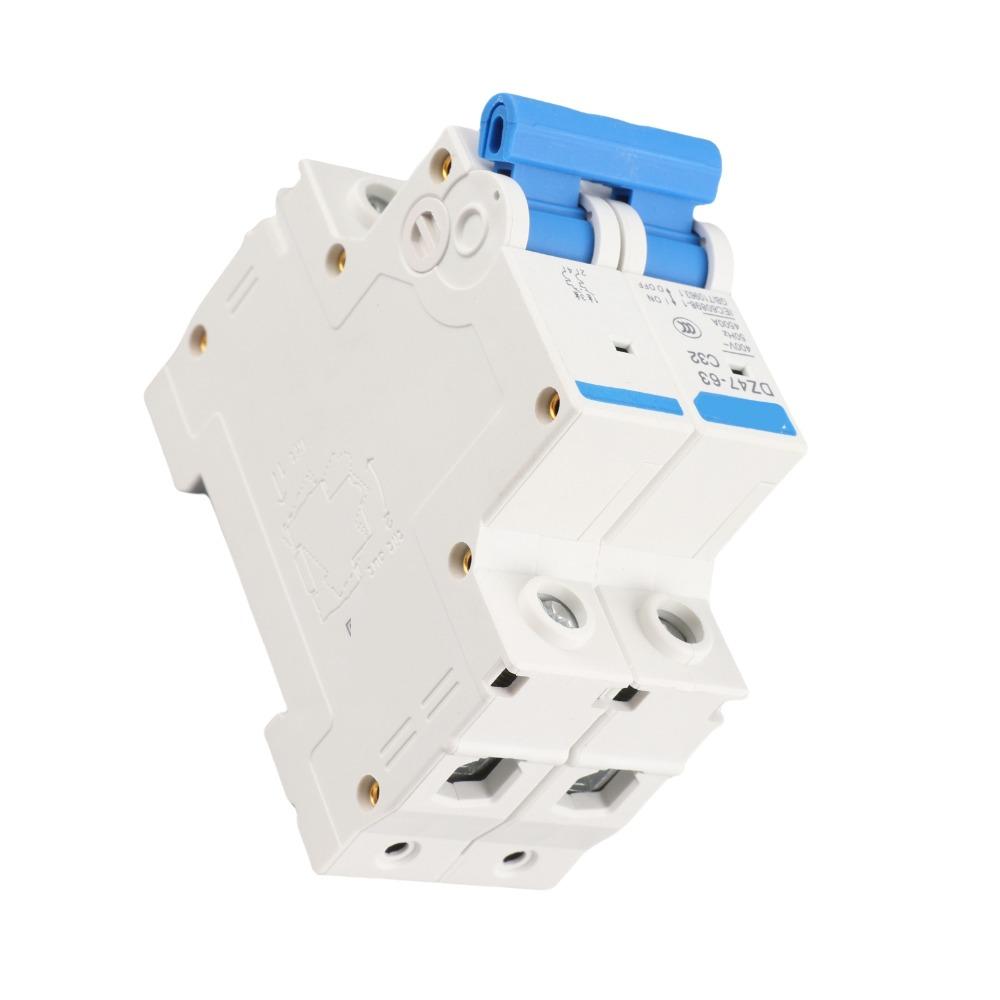 82*75*36mm 2 Pole Circuit Breaker DZ47‑63 2P 32A Current Circuit Breaker  Home Decoration