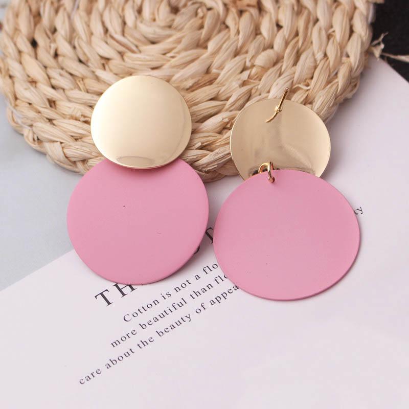 New Fashion Uneven Drop Earrings for Women Double-layers Round Pendants Dangle Earrings Heavy European Ear Jewelry Pendientes