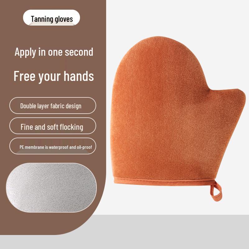 Cross-Border Tanning Glove: Flocked Tool for Sunscreen, Lotion, Oil, and Massage Application