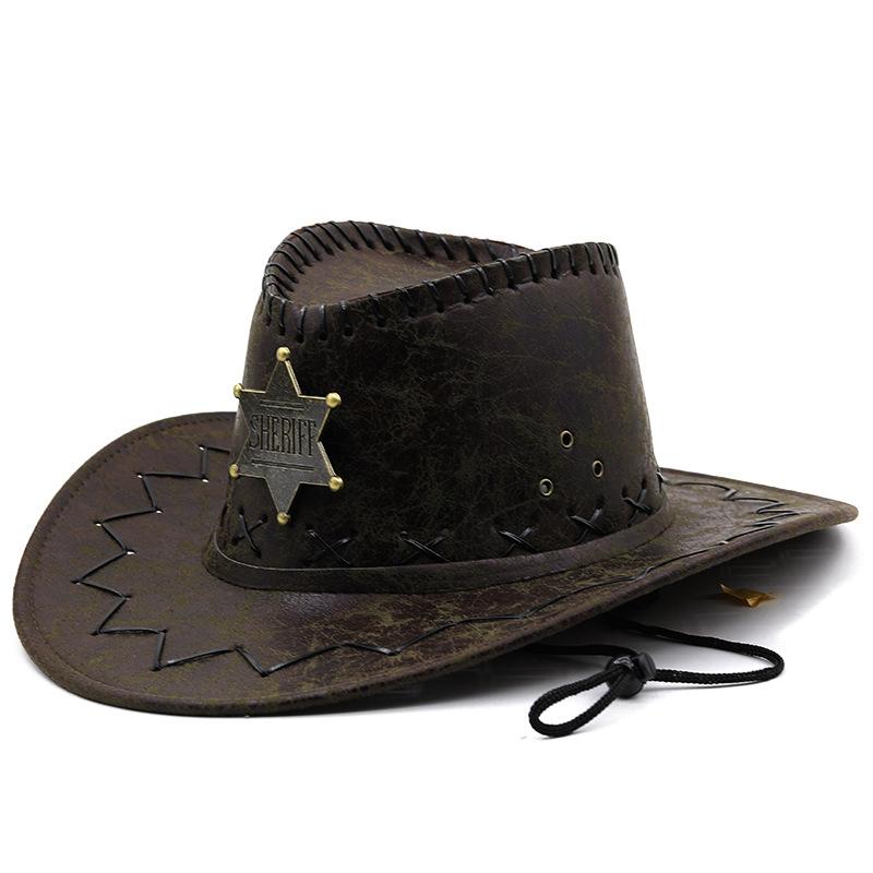 Crack Western Cowboy Hat Outdoor Travel Beach Visor Knight Hat Stage Shooting Prop Sun Hat