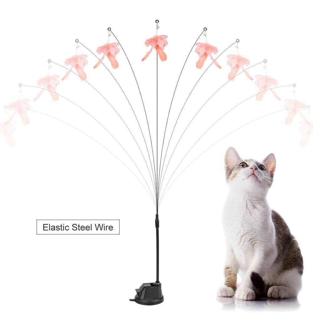 Simulations Vogel Katzen Spielzeug Saugnapf Lustige Feder Vogel Katzen Stock Spielzeug für Kätzchen Spielen Reizangel Stab Haustierbedarf