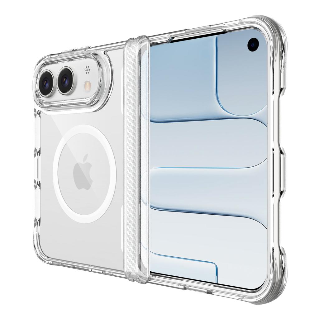 For iPhone Ultra 18 Fold Wide Case New Simple Transparent For Magsafe Magnetic Phone Shockproof Hard Popular Back Cover