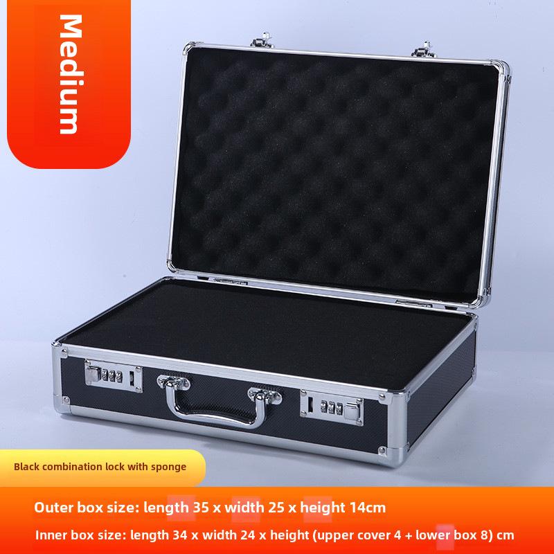 Cutie de scule portabilă din aliaj de aluminiu cu încuietoare pentru depozitarea feroneriei, documentelor și numerarului