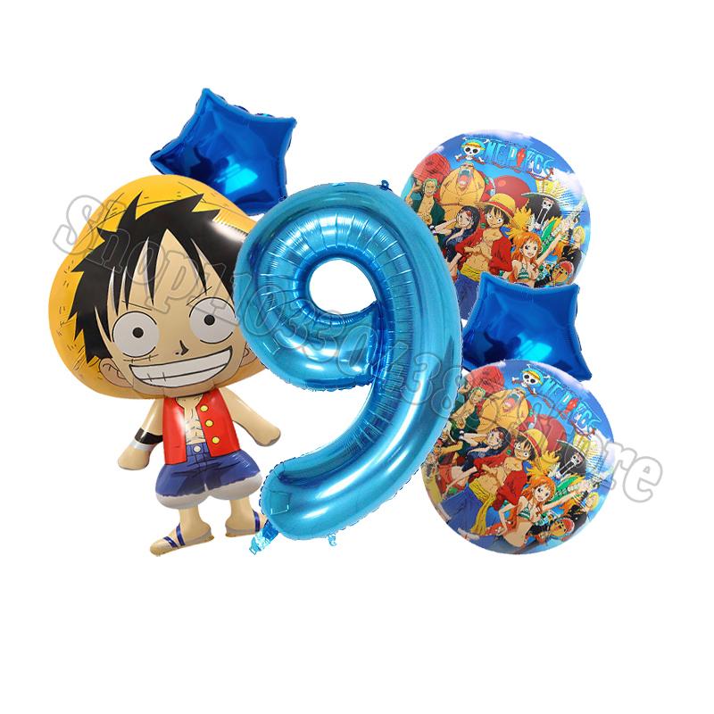 One Pieces Digit 1-10 Balloons Boys Anime Luffy Birthday Decoration Baby Shower Gender Reveal Party Supplies Kids Gift Hot Sales