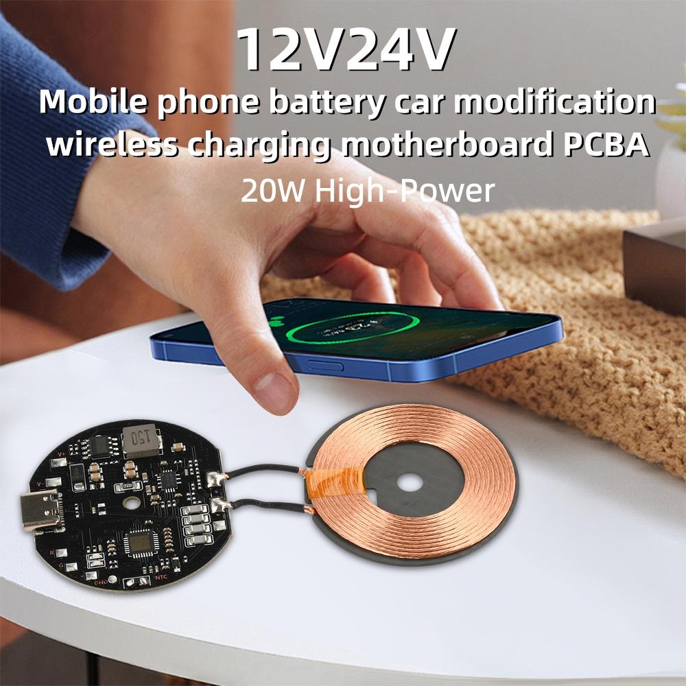 Moduł Nadajnika Płytka Drukowana Cewki 1W/11W/11W Typ-C 1V/9V/11V/11V/QC/PD Moduł Szybkiej Ładowarki Bezprzewodowej DIY PCBA