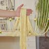 Solid Color Door Curtain Shiny Tassel Window Curtain Retro Rose Flower String Curtain  Home Decor