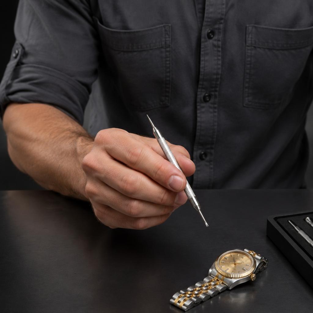 Ferramenta de Pino de Mola para Pulseira de Relógio Aço Inoxidável com Duas Pontas Removedor de Elo de Pulseira Ferramenta de Reparo para Relojoeiros e Reparos de Relógio DIY