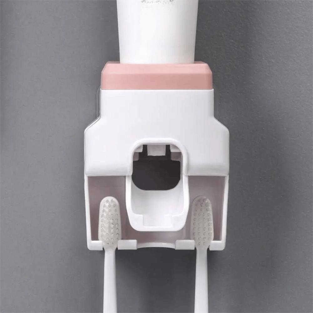 Self-adhesive Toothbrush Holder Wall-Mounted Toothpaste Squeezer Toothpaste Extruder Family