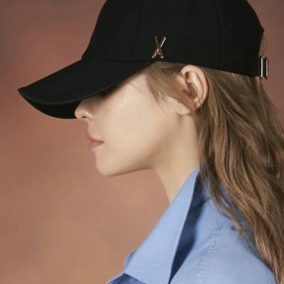 Rose Gold Studded Overfit Ball Cap Black