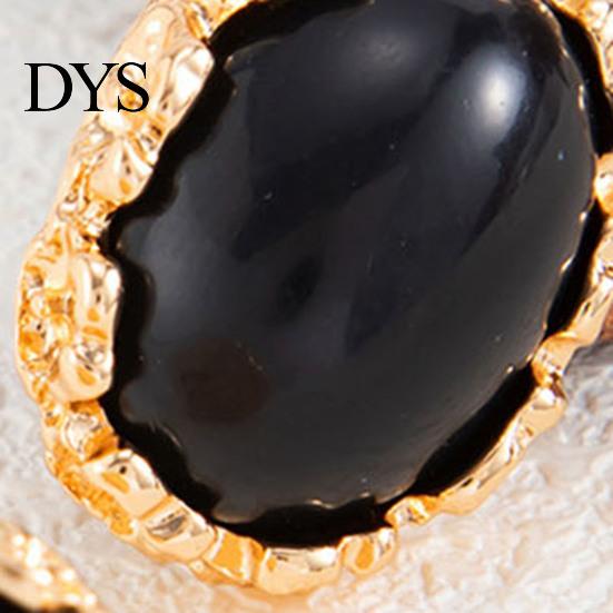 Boho Chic Fashion Earrings 1 Pair Vintage Oval Stud for Women, Retro Statement Commuter Accessories Office Gemstone Earrings, Gold Frame Chunky Stone