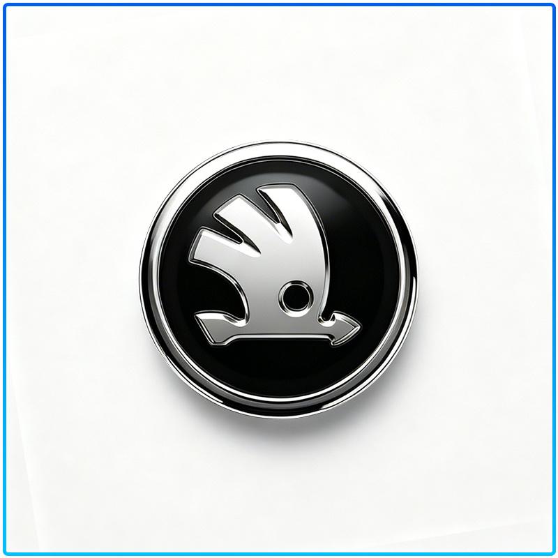 1 Stück 43mm 5 Farben Optional Lenkradnabe Aufkleber Glänzendes Harz Skoda Vogel Logo Ersatz Aufkleber Auto Innenraum Modifikation Zubehör