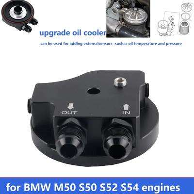 11421711075 Aluminum Oil Cooler Adapter Cap with Fittings for BMW E36 M3 E34 M50 S50 S52 S54