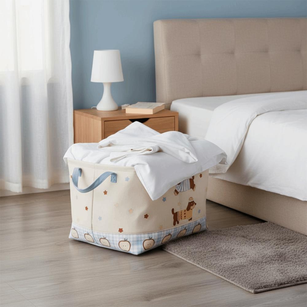 Large Capacity Foldable Laundry Basket Cartoon Toy Storage Bucket Dirty Clothes Organizer Bedroom