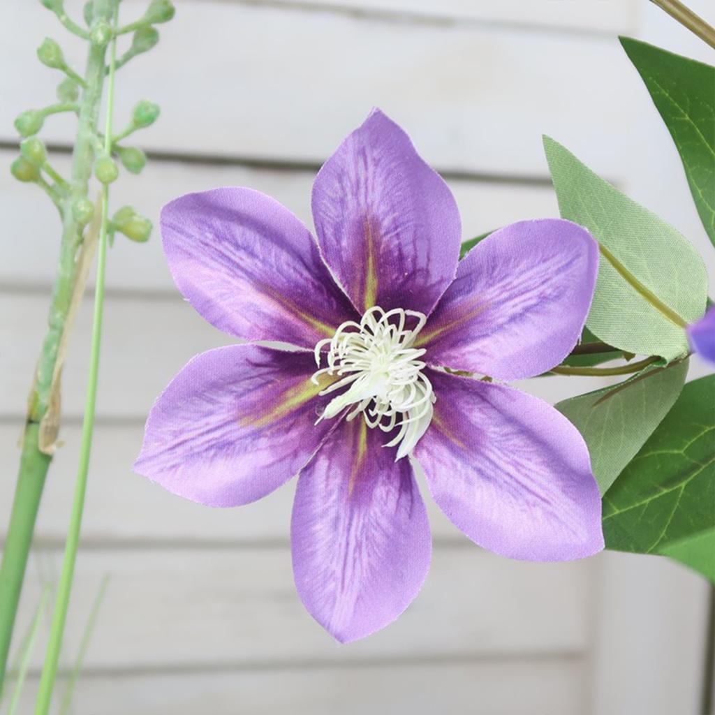 Künstliche Blume Europäische Simulation Clematis 5 Köpfe Kunstblume für Hochzeitssträuße