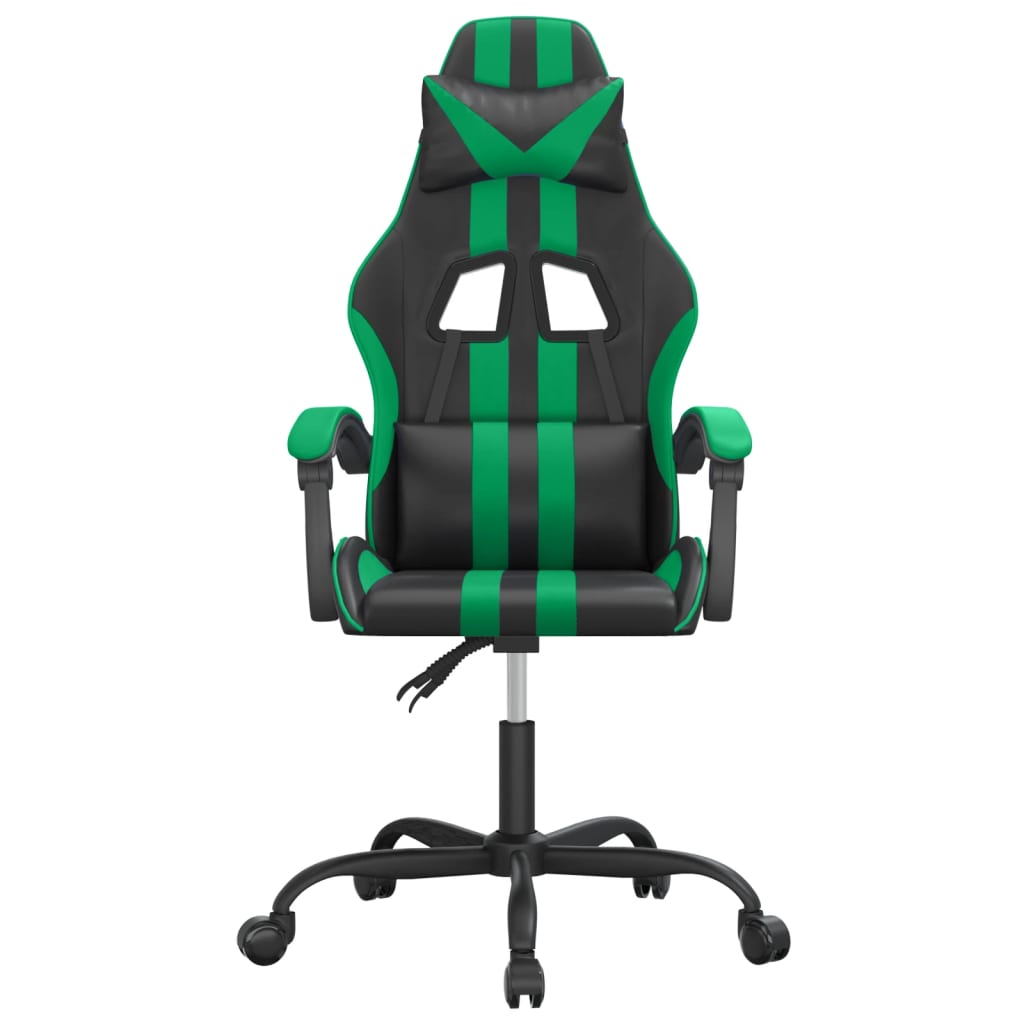 Gaming Chair Black and Green Artificial Leather