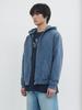 Kijun Men Garment Dyed Patch Hoodie Blue