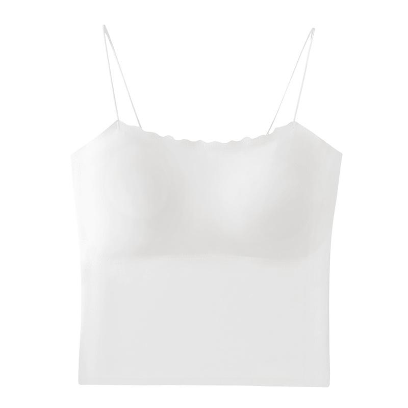 Summer thin shoulder straps seamless underwear women's tube top bra without steel ring small chest gathered smooth fixed cup bra breathable
