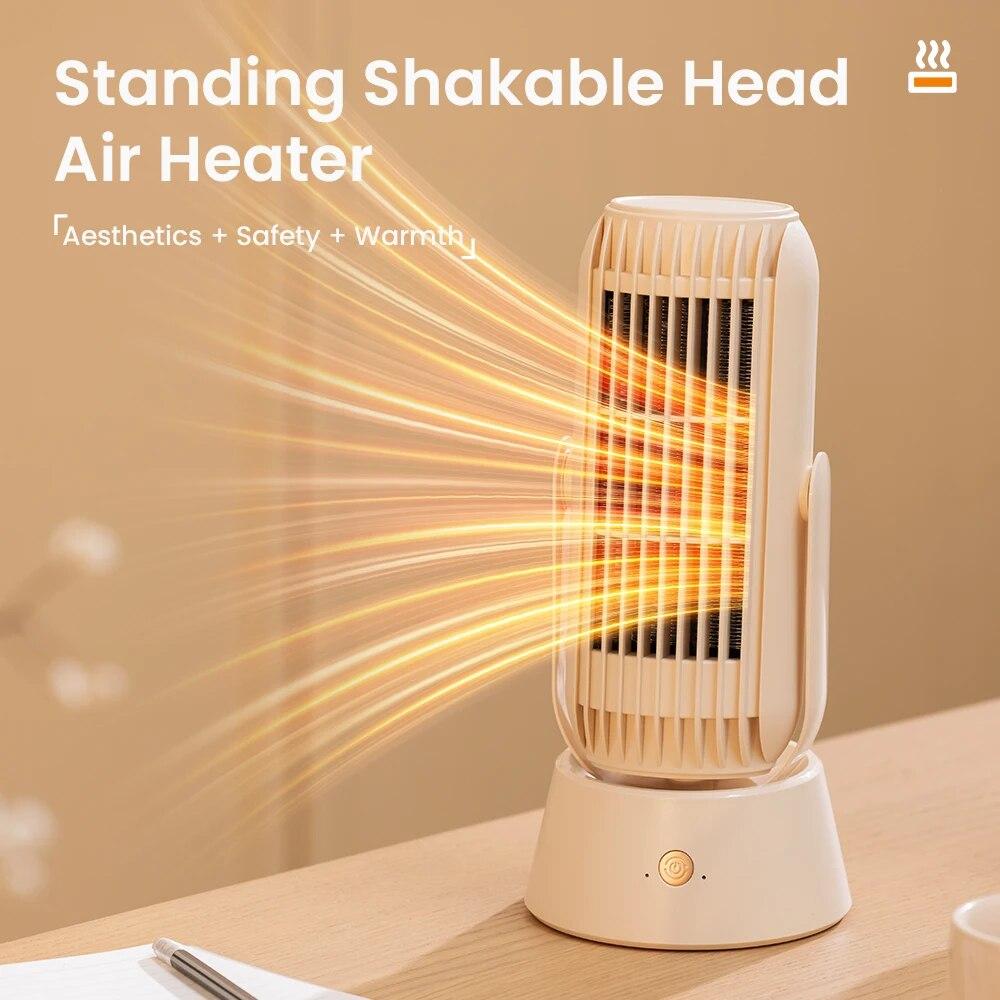 Portable PTC Ceramic Space Heater with Thermostat Electric Heater for Indoor Office, Desktop, and Home Use ,90° Head Shaking