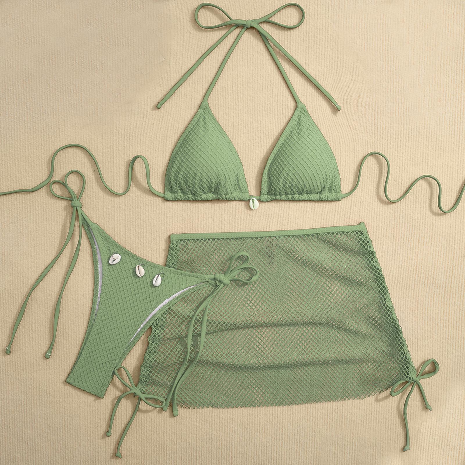 Женский Цветной Бикини Купальник Купальник Трехсекционный Комплект L