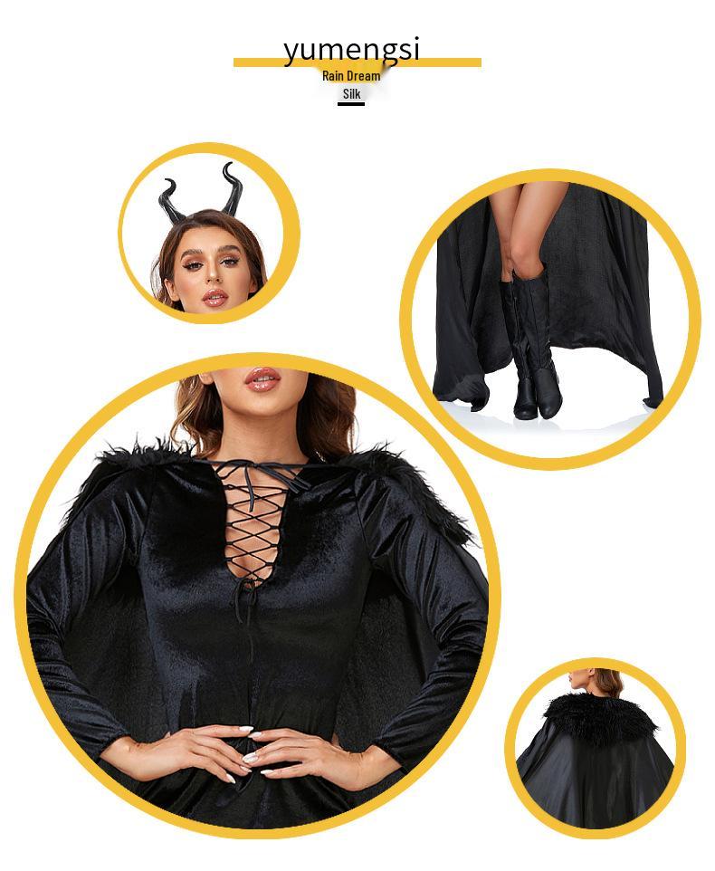 Maleficent Witch Halloween Cosplay Costume for Role-Playing and Performances